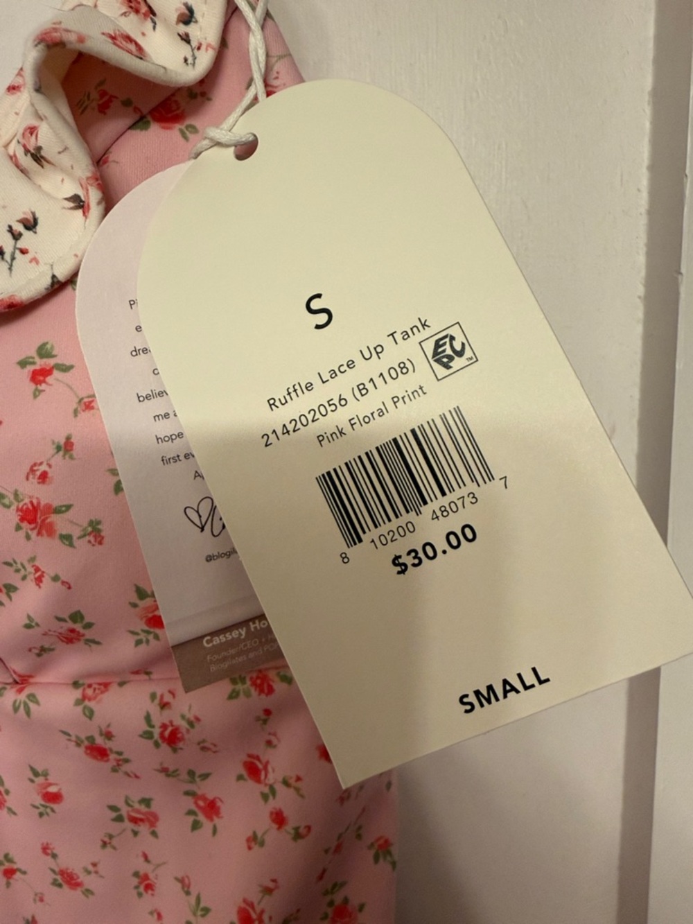 Pink Floral Ruffle Tank Top - Picture 3 of 7